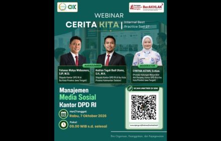 WEBINAR CERITA KITA 27 “Manajemen Media Sosial Kantor DPD RI”